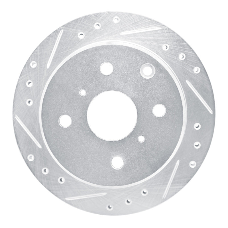 R1 Concepts R1 83-84 Toyota Cressida Rear Left Drilled & Slotted Silver Brake Rotor