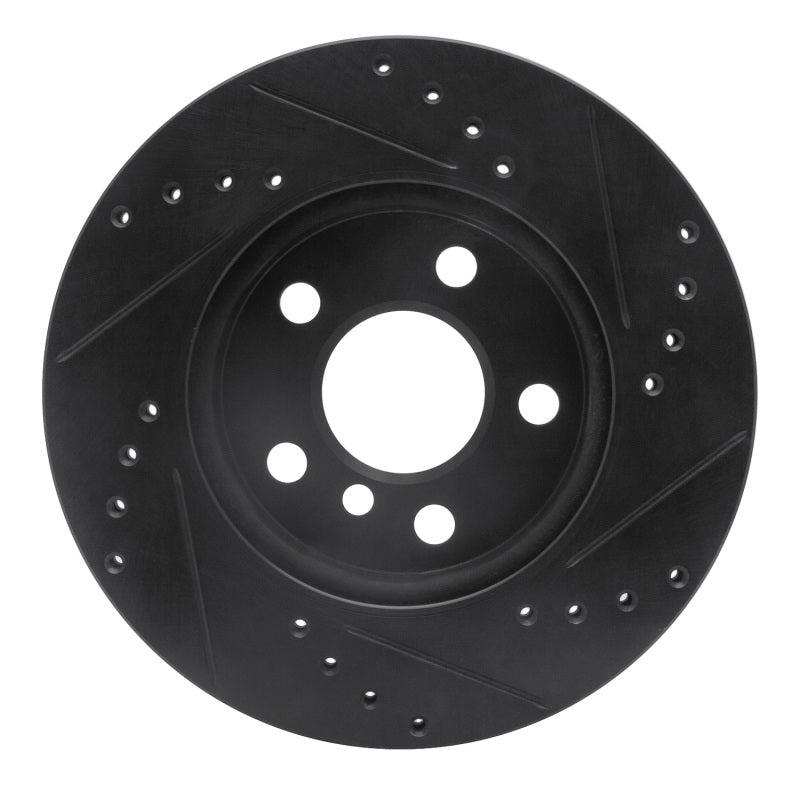 R1 Concepts R1 14-24 Mini Cooper (Excl Clubman) Front Left Drilled & Slotted Black Brake Rotor