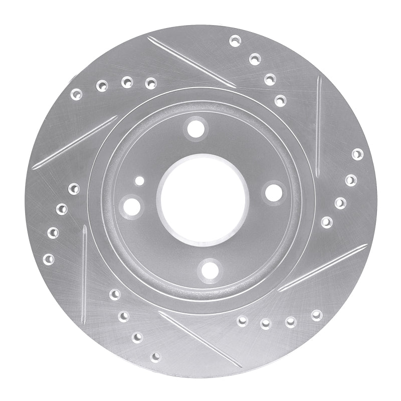 R1 Concepts R1 11-19 Ford Fiesta (USA/Canada) Front Left Drilled & Slotted Silver Brake Rotor