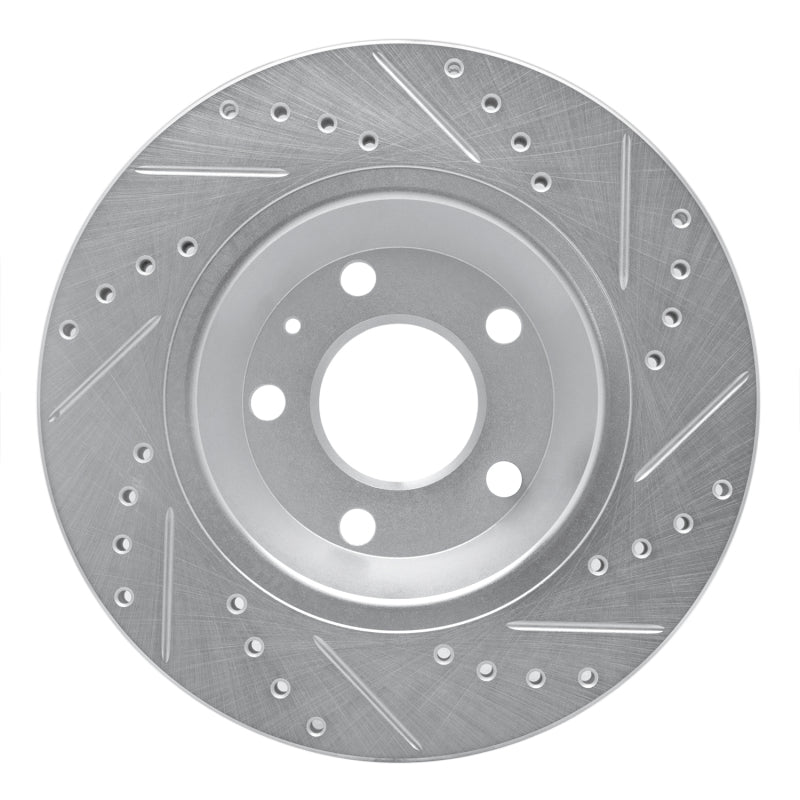 R1 Concepts R1 04-09 Audi S4 Rear Left Drilled & Slotted Silver Brake Rotor