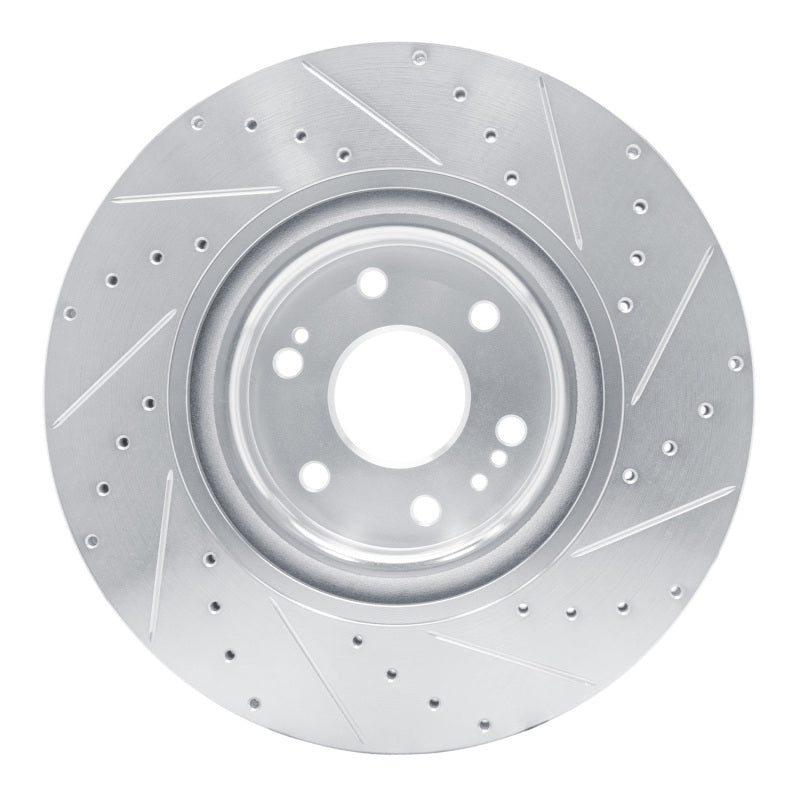 R1 Concepts R1 21-25 Cadillac Escalade ESV Front Left Drilled & Slotted Silver Brake Rotor