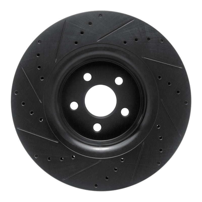 R1 Concepts R1 15-21 Ford Edge Front Right Drilled & Slotted Black Brake Rotor