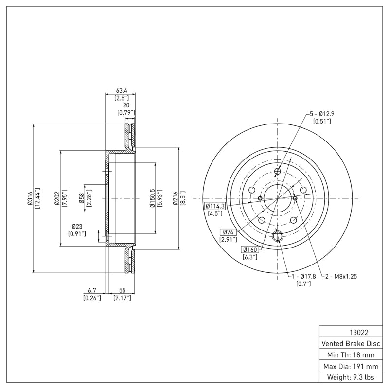 DFC 08-20 Subaru WRX Rear Brake Rotor