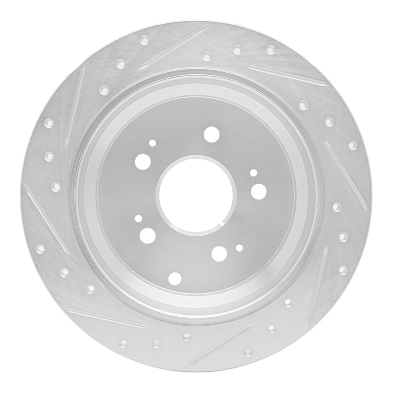 R1 Concepts R1 05-10 Honda Odyssey Rear Right Drilled & Slotted Silver Brake Rotor
