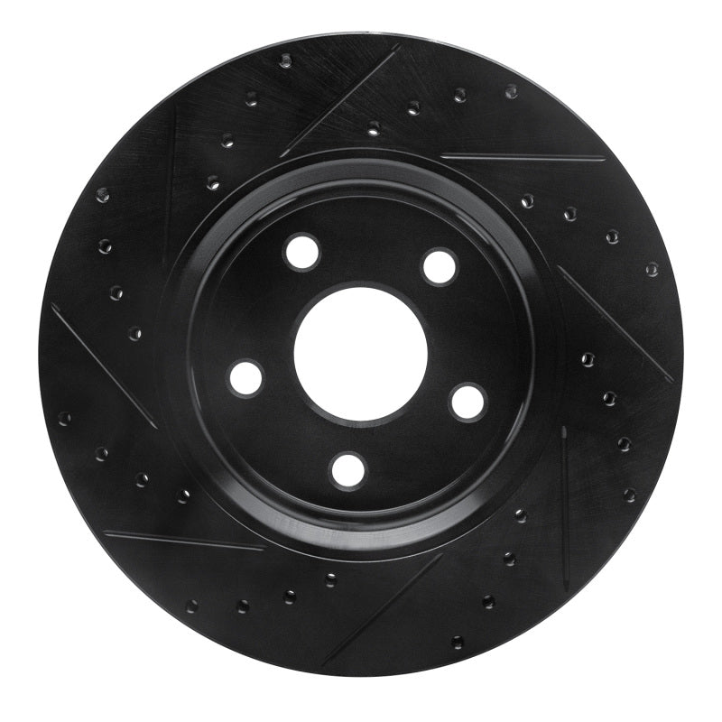 R1 Concepts R1 11-22 Dodge Durango Front Right Drilled & Slotted Black Brake Rotor