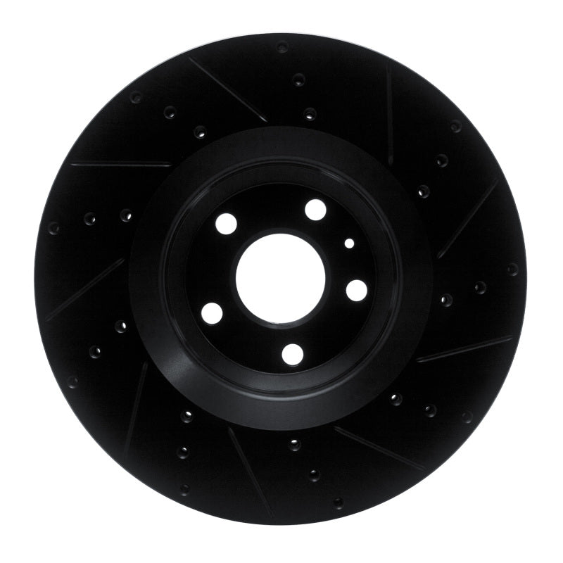 R1 Concepts R1 12-15 Audi TTS Quattro Front Left Drilled & Slotted Black Brake Rotor