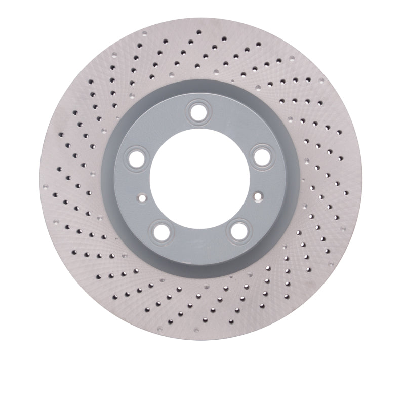 DFC 09-23 Porsche Cayman Left Front Drilled Hi-Carbon Alloy Geomet Coated Rotor