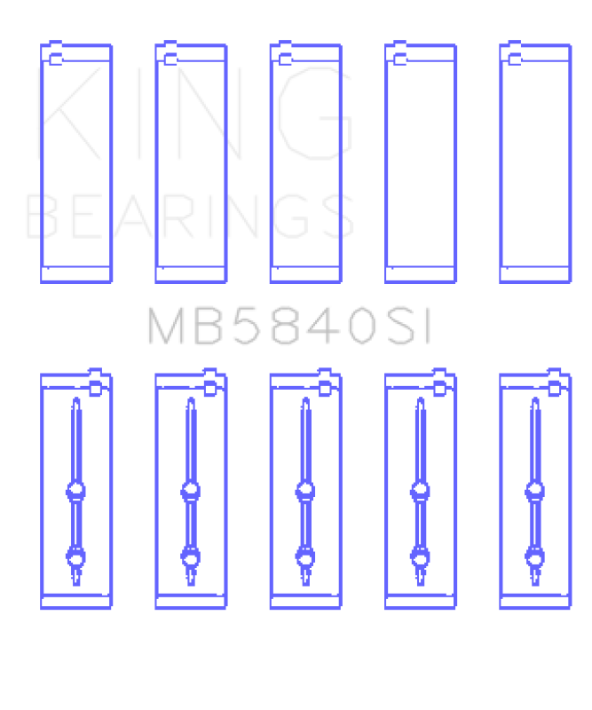 King Engine Bearings King Chrysler / Dodge Gen 3 Hemi 5.7L / 6.1L / 6.4L (Size 0.5) Crankshaft Main Bearing Set of 5