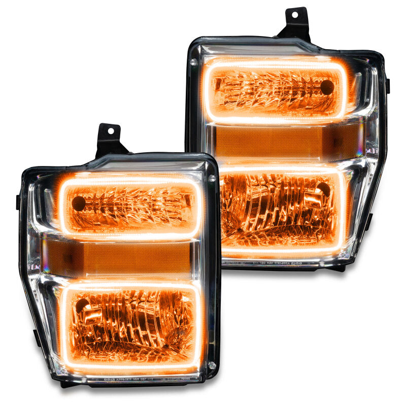 ORACLE Lighting Oracle 08-10 Ford F250/350 Pre-Assembled Halo Headlights- Chrome Housing - w/o Controller
