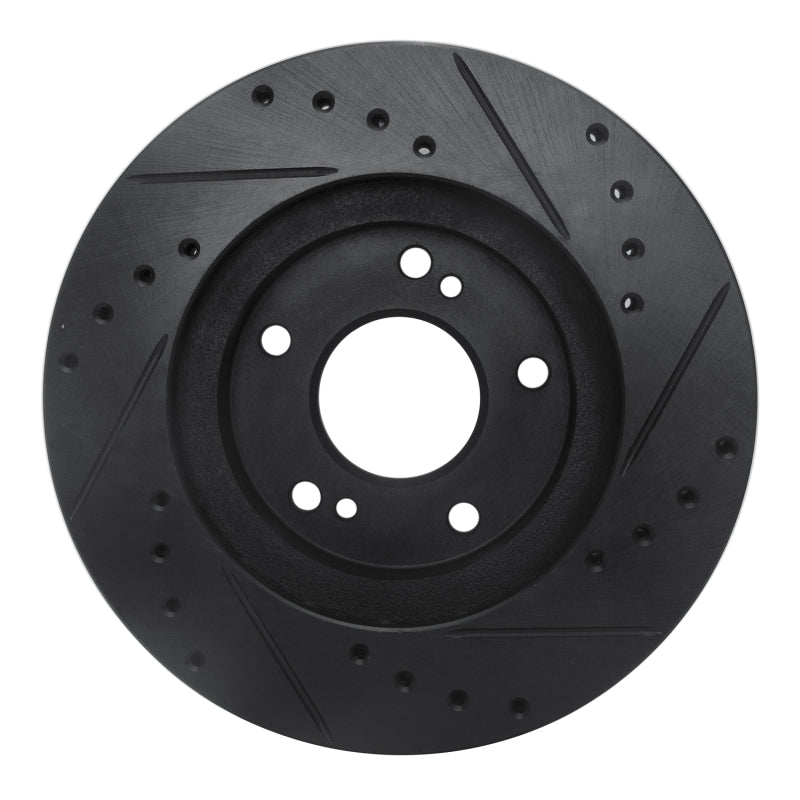 R1 Concepts R1 99-01 Infiniti I30 Front Left Drilled & Slotted Black Brake Rotor
