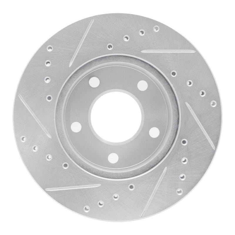 R1 Concepts R1 1975-1980 Ford Granada Right Rear Drilled & Slotted Silver Brake Rotor
