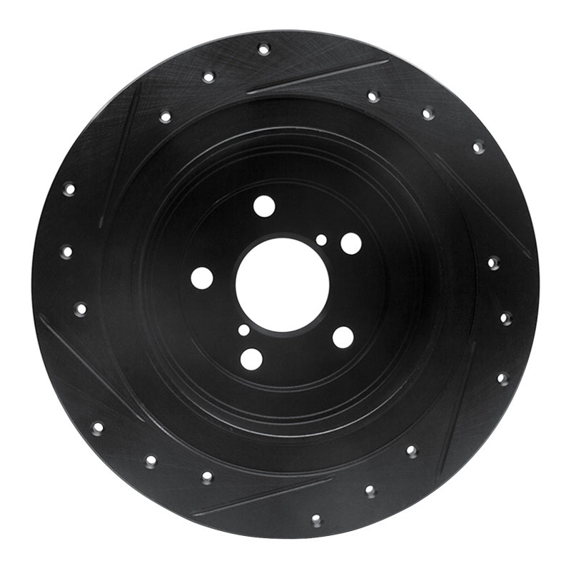 R1 Concepts R1 00-06 Subaru BAJA Rear Right Drilled & Slotted Black Brake Rotor