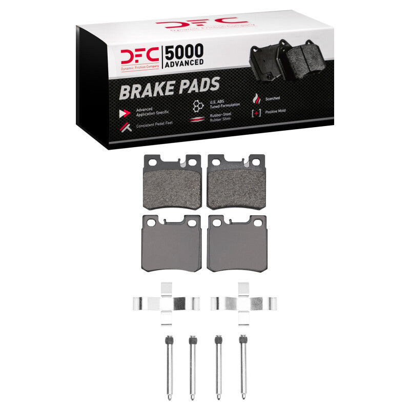 DFC 87-00 Mercedes-Benz 300E Rear 5000 Advanced Low Metallic Brake Pads and Hardware Kit