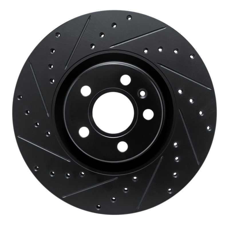 R1 Concepts R1 17-25 Volvo XC60 Front Left Drilled & Slotted Black Brake Rotor