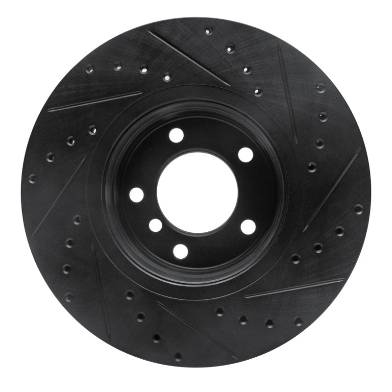 R1 Concepts R1 04-10 BMW 525i (Mexico) Front Left Drilled & Slotted Black Brake Rotor