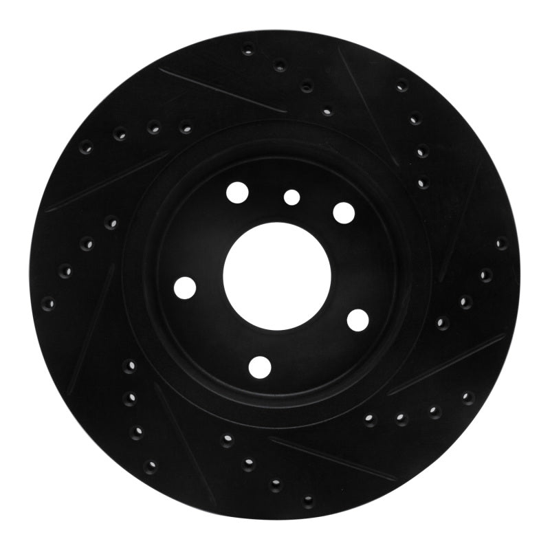 R1 Concepts R1 94-02 Land Rover Range Rover Front Right Drilled & Slotted Black Brake Rotor