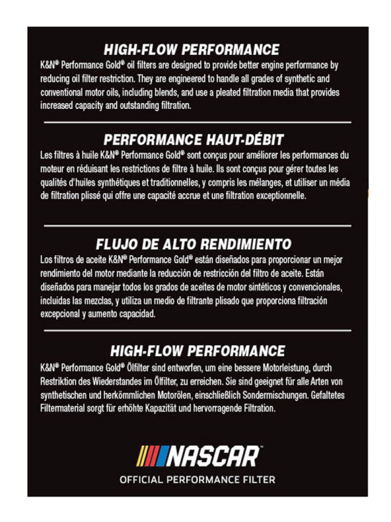 K&N Engineering K&N Oil Filter OIL FILTER; AUTOMOTIVE
