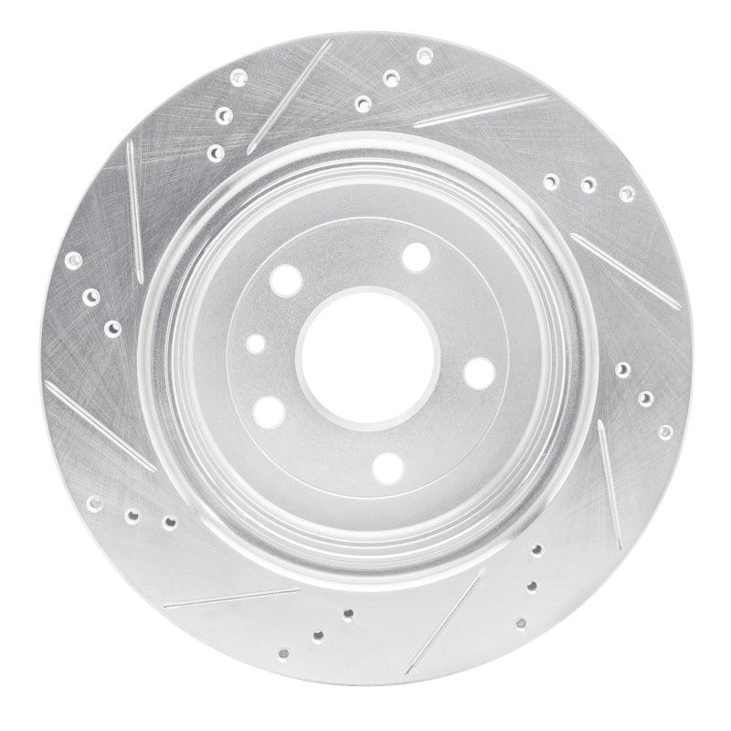R1 Concepts R1 14-19 Chevrolet Corvette Rear Right Drilled & Slotted Silver Brake Rotor