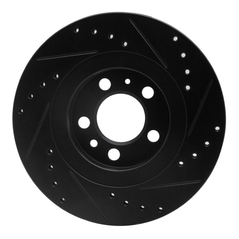 R1 Concepts R1 98-15 Volkswagen Beetle Front Left Drilled & Slotted Black Brake Rotor