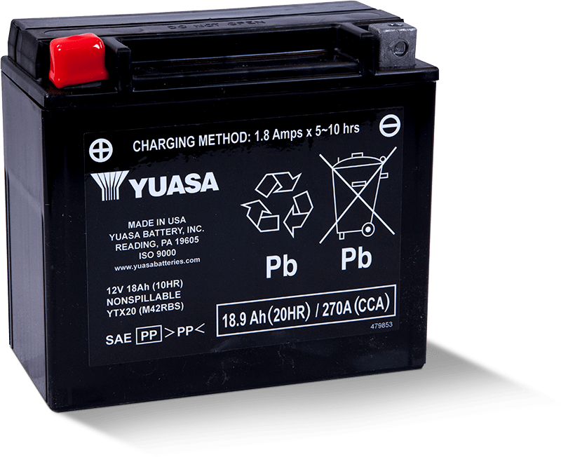 Yuasa Battery Yuasa YTX20 Maintenance Free AGM 12-Volt Battery