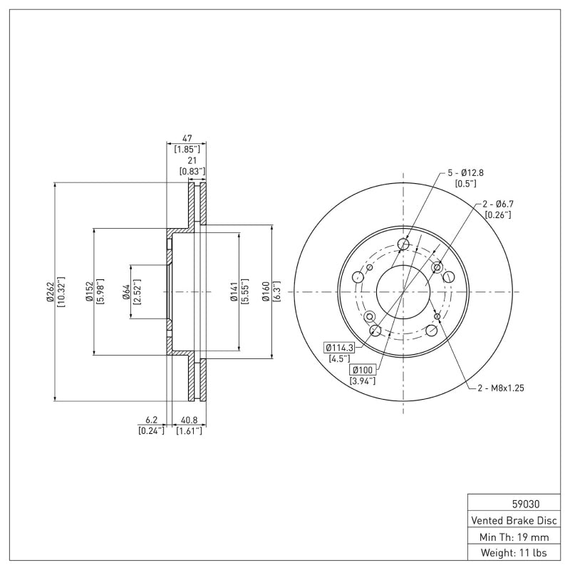 DFC 04-11 Honda Civic Front Brake Rotor