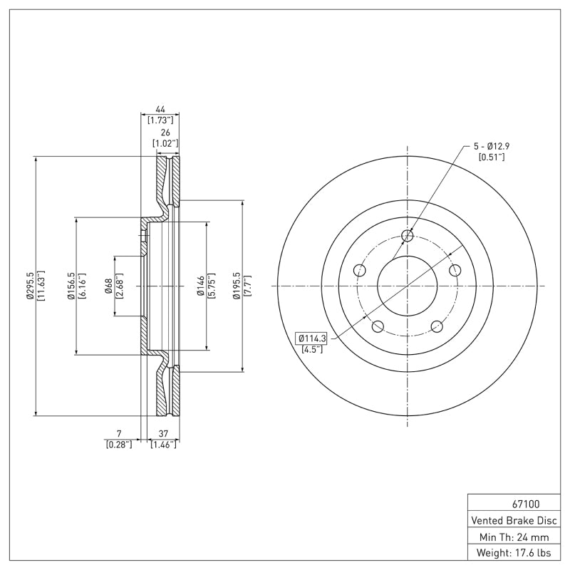 DFC 11-19 Nissan Sentra Front GeoSPEC Coated Rotor