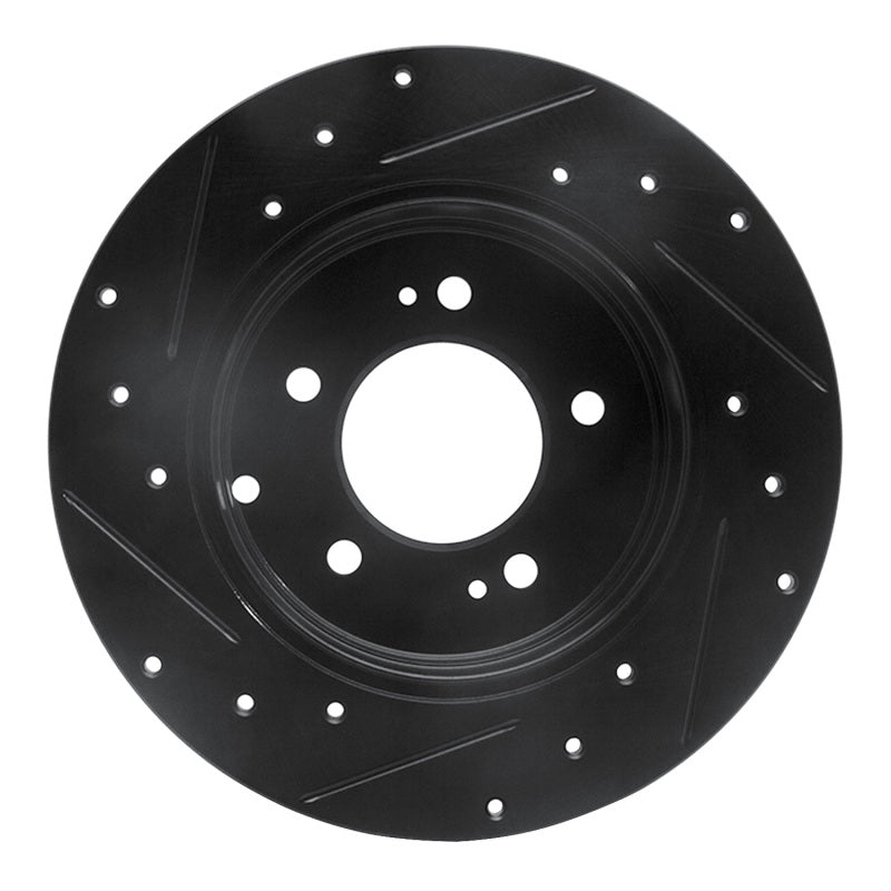 R1 Concepts R1 05-20 Hyundai Azera Rear Right Drilled & Slotted Black Brake Rotor