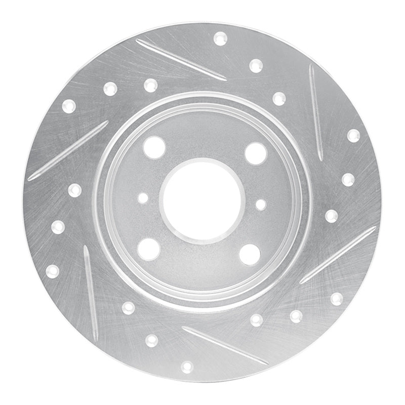 R1 Concepts R1 85-86 Toyota MR2 Rear Left Drilled & Slotted Silver Brake Rotor