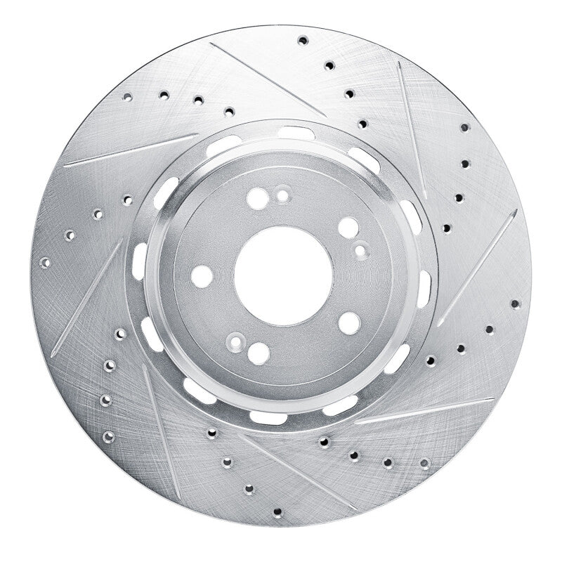 R1 Concepts R1 21-26 Genesis GV60 Front Right Drilled & Slotted Silver Brake Rotor