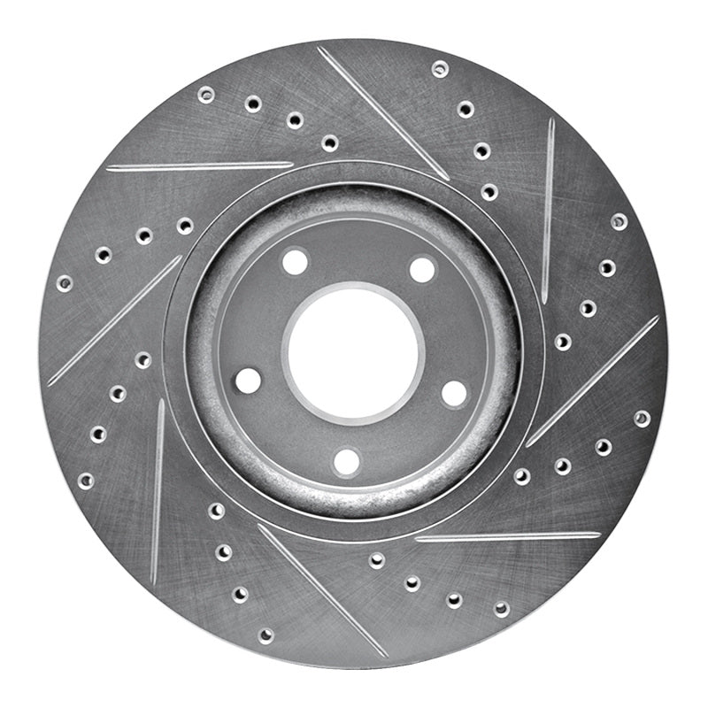 R1 Concepts R1 07-17 Nissan Juke Front Left Drilled & Slotted Silver Brake Rotor