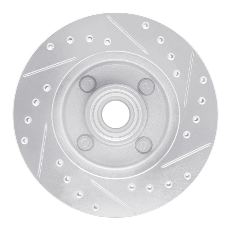 R1 Concepts R1 78-93 Ford Thunderbird Front Left Drilled & Slotted Silver Brake Rotor