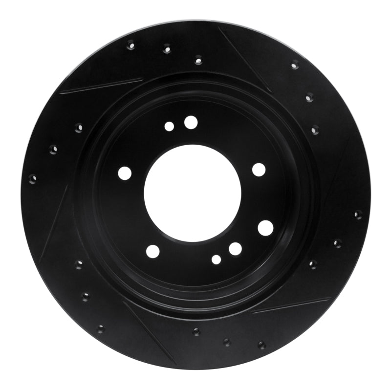 R1 Concepts R1 03-06 Kia Sorento Rear Left Drilled & Slotted Black Brake Rotor