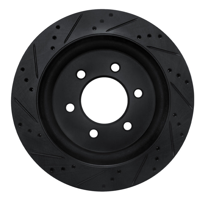 R1 Concepts R1 18-21 Ford F-150 RWD Rear Right Drilled & Slotted Black Brake Rotor