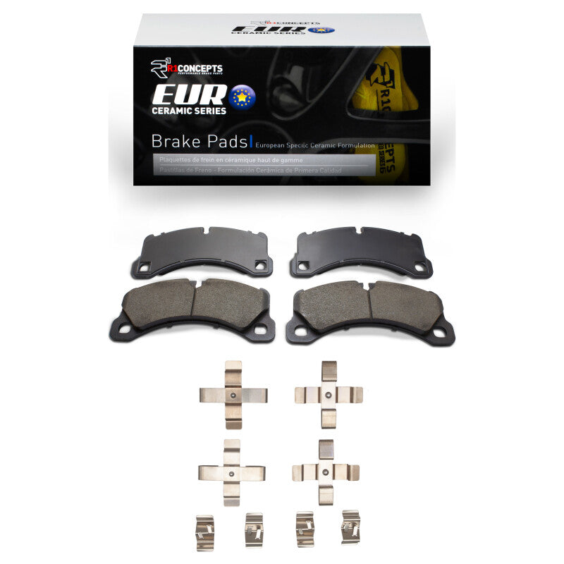 R1 Concepts R1 2011-2023 Porsche Panamera Front R1 Euro Ceramic Pads & Hardware Kit