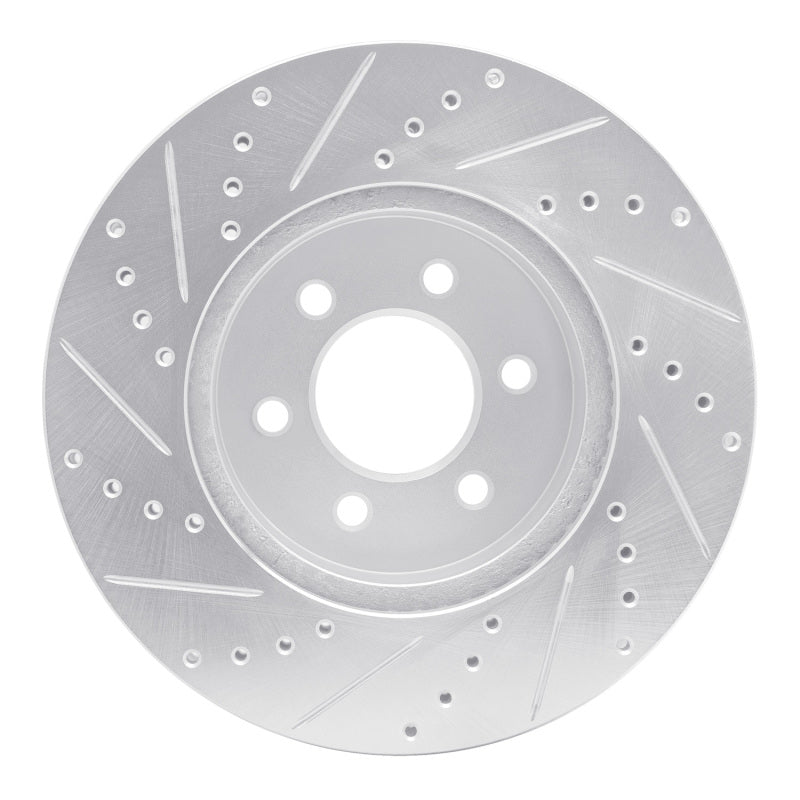 R1 Concepts R1 03-03 Dodge Durango Front Right Drilled & Slotted Silver Brake Rotor