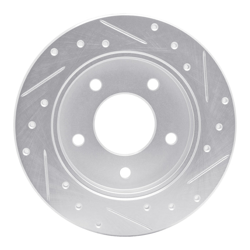 R1 Concepts R1 86-92 Buick Reatta Rear Left Drilled & Slotted Silver Brake Rotor