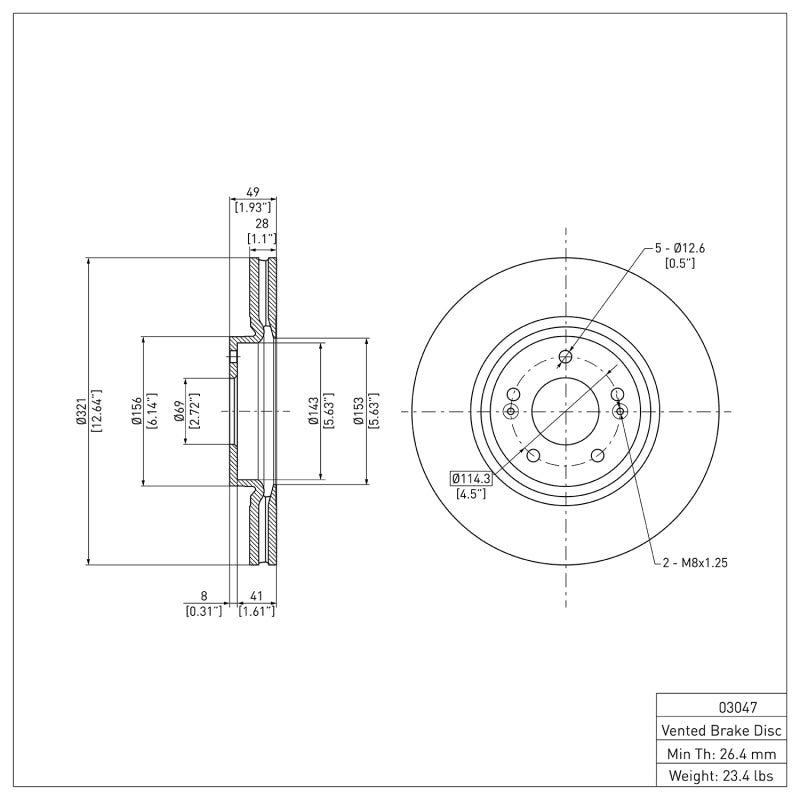 DFC 07-12 Hyundai Veracruz Front GeoSPEC Coated Rotor