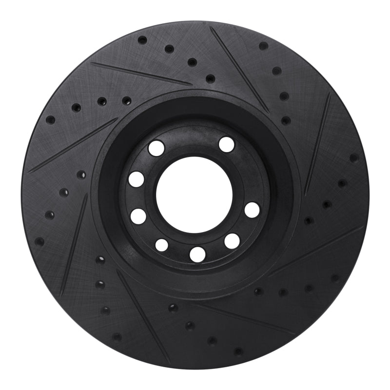 R1 Concepts R1 03-11 Cadillac BLS (Mexico) Front Left Drilled & Slotted Black Brake Rotor