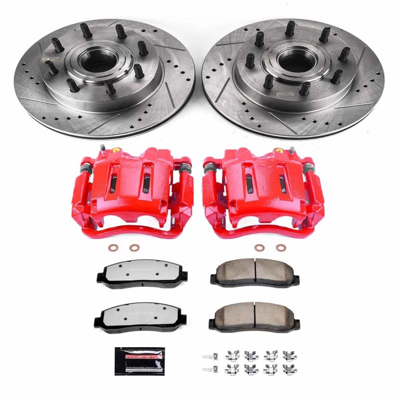 PowerStop Power Stop 07-08 Ford F-250 Super Duty Front Z36 Truck & Tow Kit w/Cals