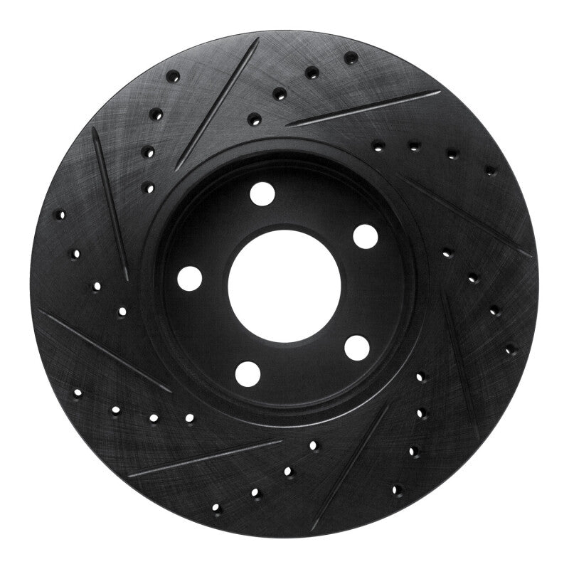 R1 Concepts R1 10-13 Ford Transit Connect Front Right Drilled & Slotted Black Brake Rotor