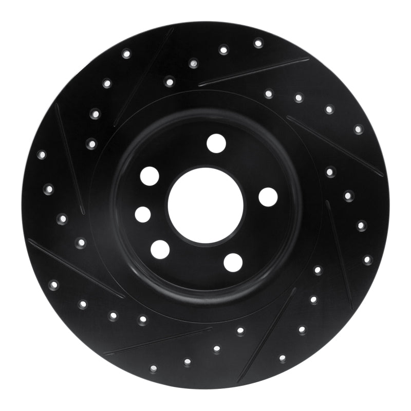 R1 Concepts R1 15-20 Jaguar E-Pace Rear Right Drilled & Slotted Black Brake Rotor