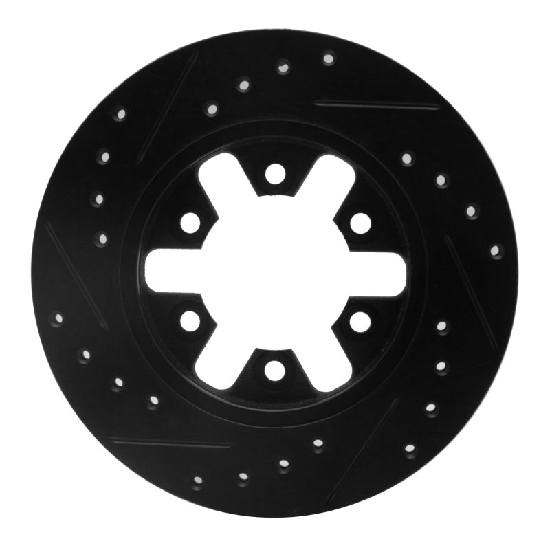 R1 Concepts R1 82-85 Nissan 720 Datsun Front Left Drilled & Slotted Black Brake Rotor