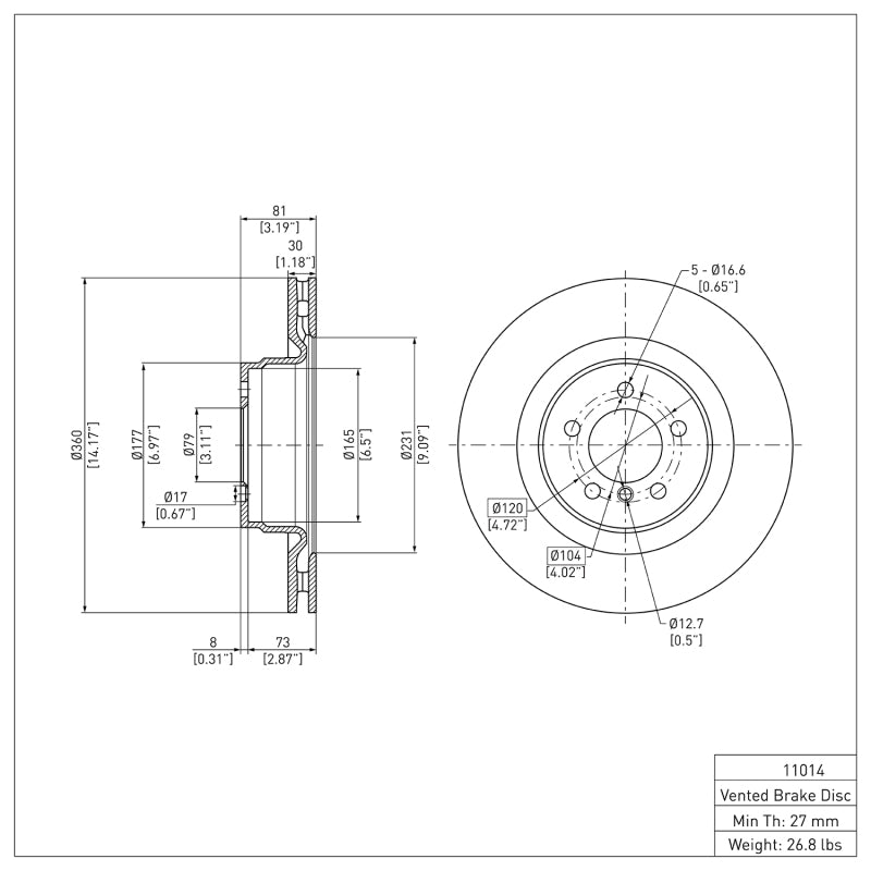 DFC 06-12 Land Rover Range Rover Front Brake Rotor