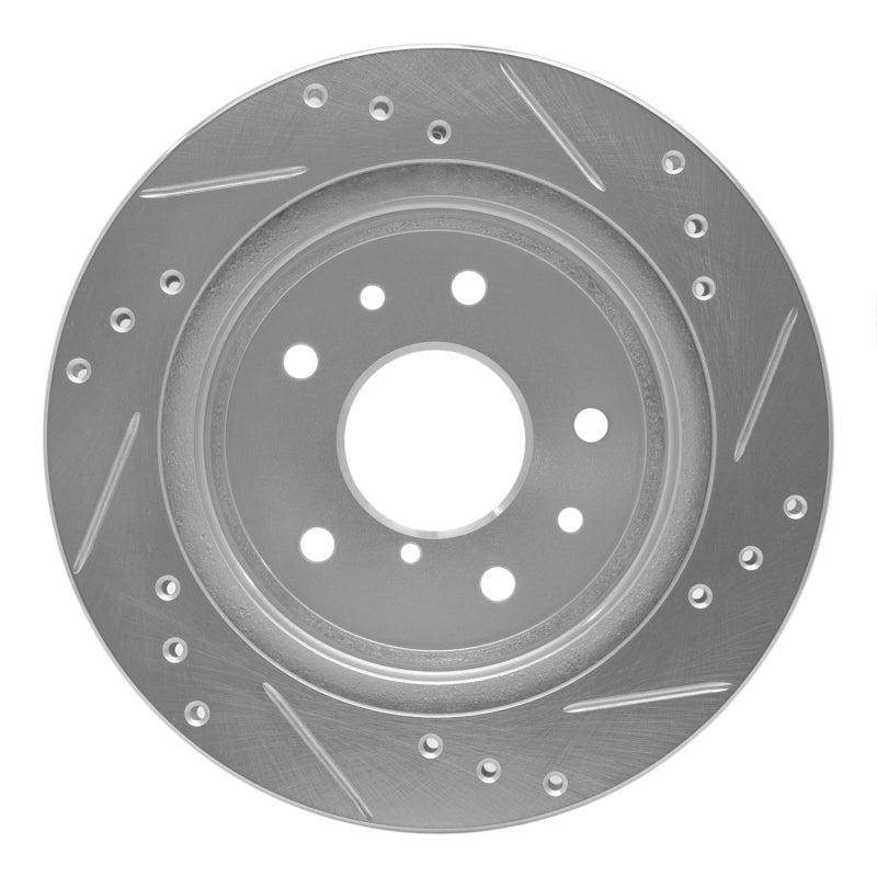 R1 Concepts R1 86-91 Mazda RX-7 Rear Left Drilled & Slotted Silver Brake Rotor
