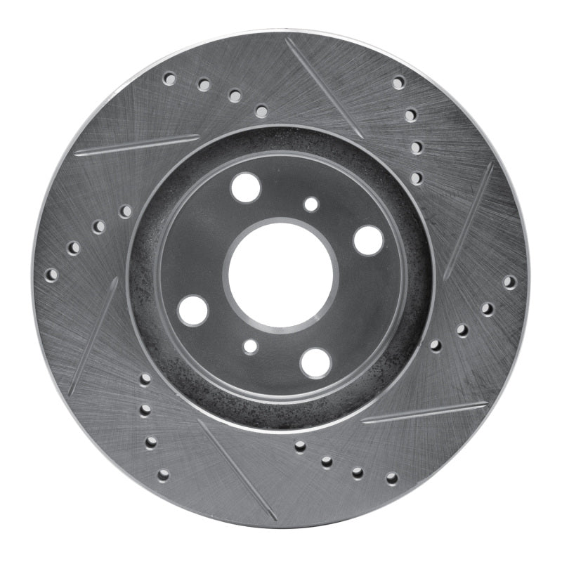 R1 Concepts R1 04-06 Scion XA Front Left Drilled & Slotted Silver Brake Rotor