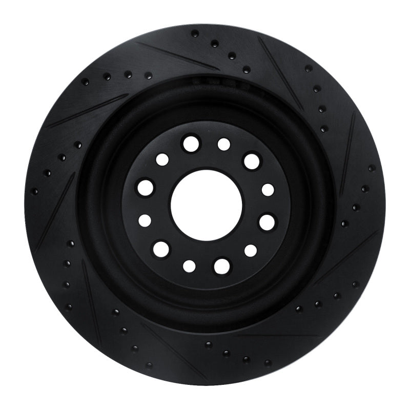 R1 Concepts R1 19-25 Ram 1500 Rear Left Drilled & Slotted Black Brake Rotor