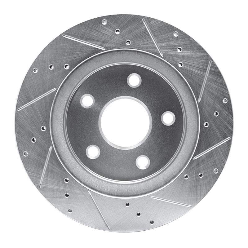 R1 Concepts R1 08-12 Jeep J8 Front Left Drilled & Slotted Silver Brake Rotor