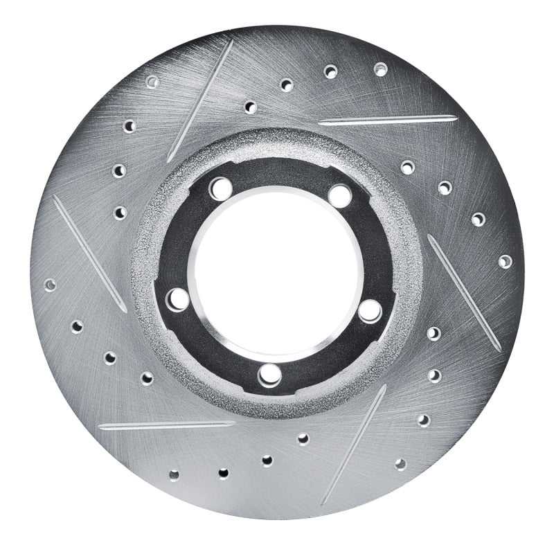 R1 Concepts R1 87-90 Mitsubishi Van Front Left Drilled & Slotted Silver Brake Rotor