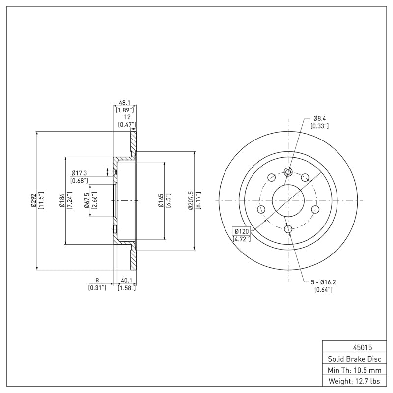 DFC 11-16 Buick Regal Rear Brake Rotor