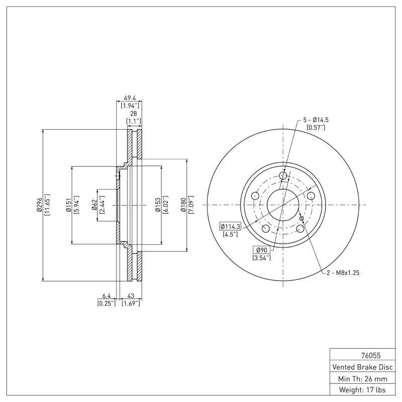 DFC 99-07 Lexus ES300 Front Brake Rotor